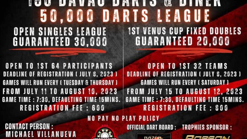 180 Davao Darts & Diner 50k Darts League