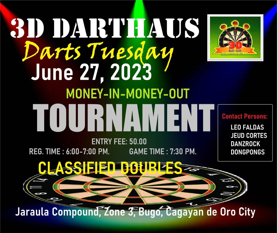 3D DARTHAUS Darts Tuesday (June 27)